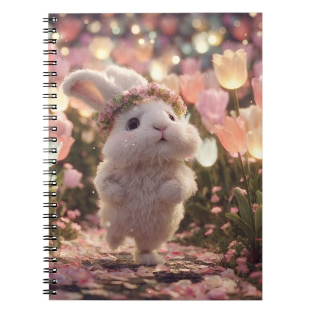 Caderno Espiral Notebook Fluffy Bunny Fairy Garden (Frente)