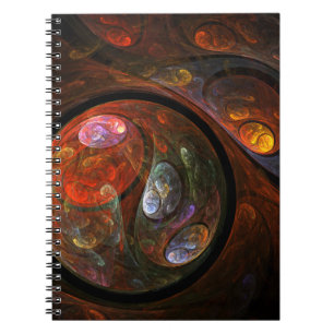 Caderno Espiral Notebook Fluid Connection Abstrato Art