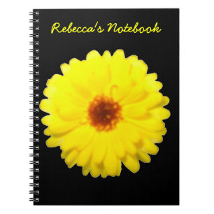 Caderno Espiral Notebook fluorescente amarelo marigold personaliz