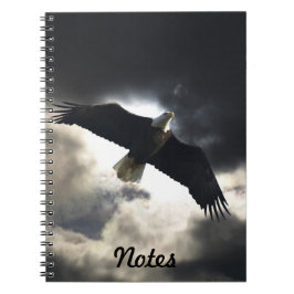 Caderno Espiral Notebook Flying Bald Eagle & Stormy Sky Handy