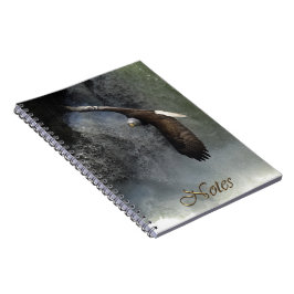 Caderno Espiral Notebook Flying Bald Eagle & Waterfall