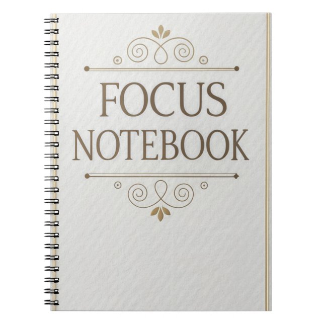 Caderno Espiral Notebook Foco - Elegante Serif Design (Frente)