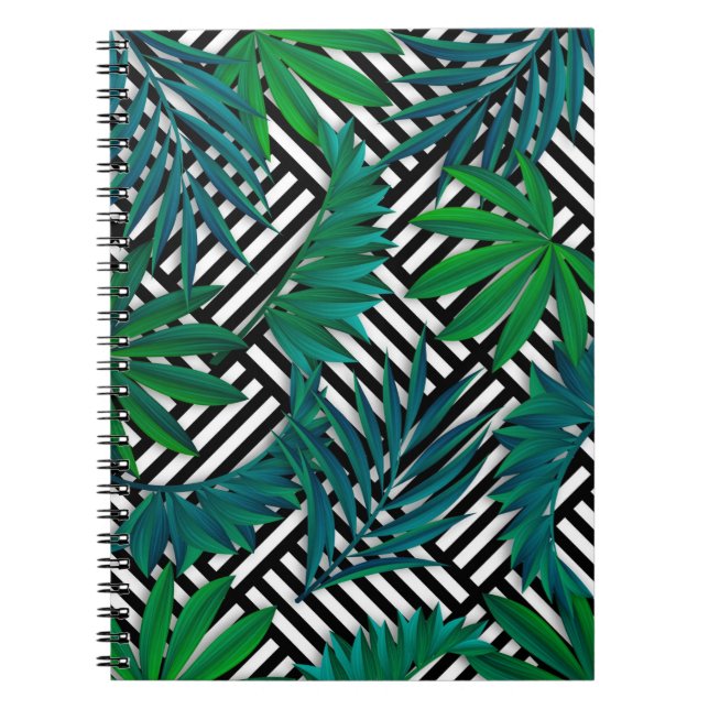Caderno Espiral Notebook Foliage e Stripes (Frente)