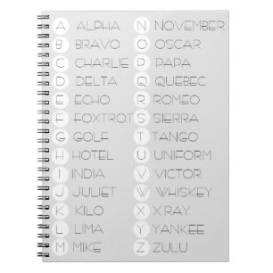 Caderno Espiral Notebook fonético em alfabeto