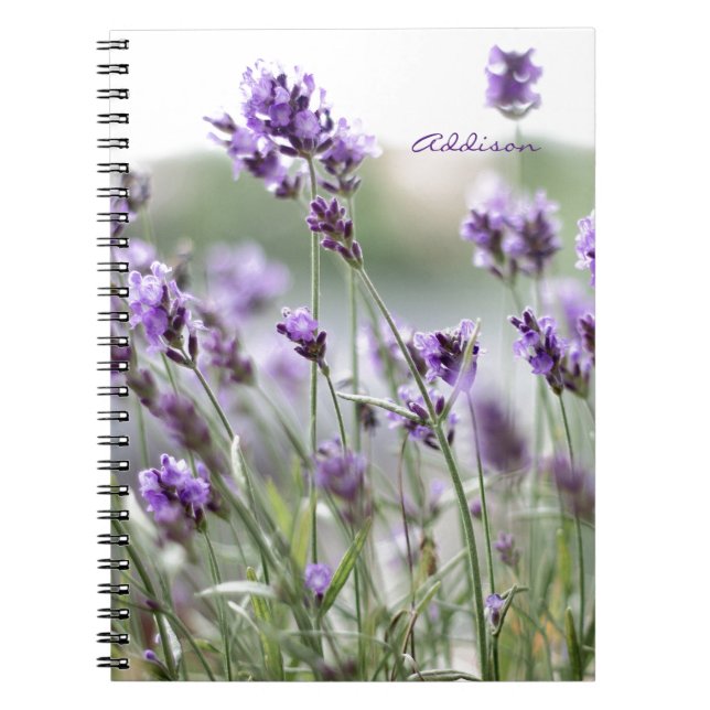 Caderno Espiral Notebook fotográfico com Lavanda (Frente)