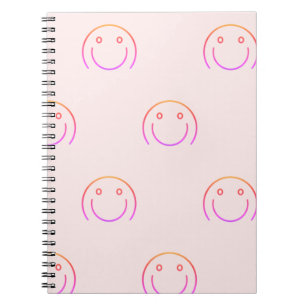 Caderno Espiral Notebook fotográfico espiral, rosto de sorriso