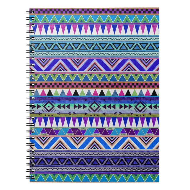 Caderno Espiral Notebook fotográfico/padrão tribal (Frente)