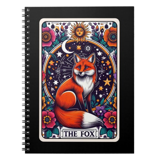 Caderno Espiral Notebook Fox Spirit Tarot Card (Frente)