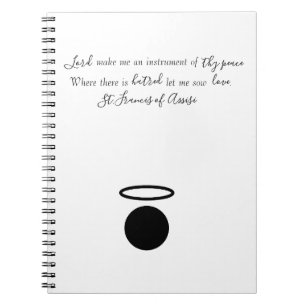 Caderno Espiral Notebook Francis of Assisi Citação