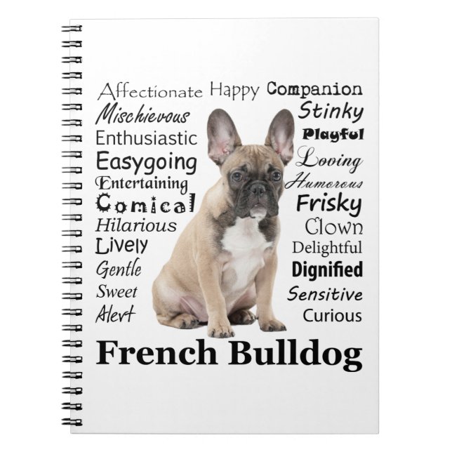Caderno Espiral Notebook Frenchie Traits (Frente)