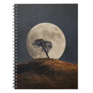 Caderno Espiral Notebook Full Moon Ouro Hill Tree