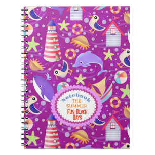 Caderno Espiral Notebook Fun Beach Magenta