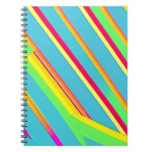 Caderno Espiral Notebook Funky Y2K Stripe para Escrevendo