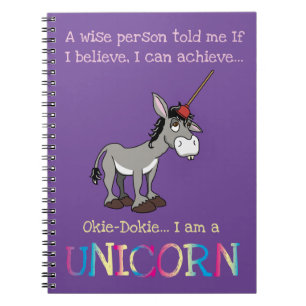 Caderno Espiral Notebook Funny Donkey Unicorn