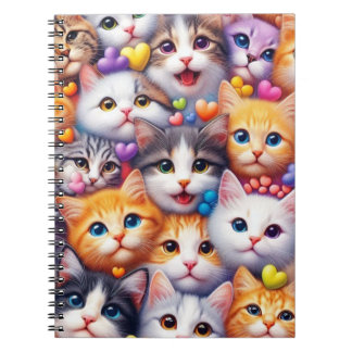 Caderno Espiral Notebook Gato Bonito Rostos Siral