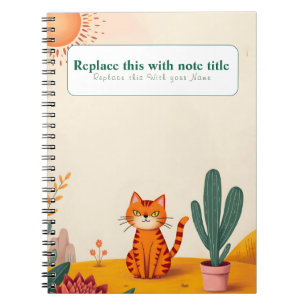 Caderno Espiral Notebook Gato Kawaii Cute Personalizado