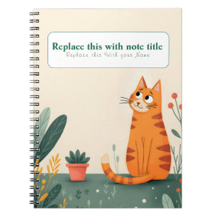 Caderno Espiral Notebook Gato Kawaii Cute Personalizado