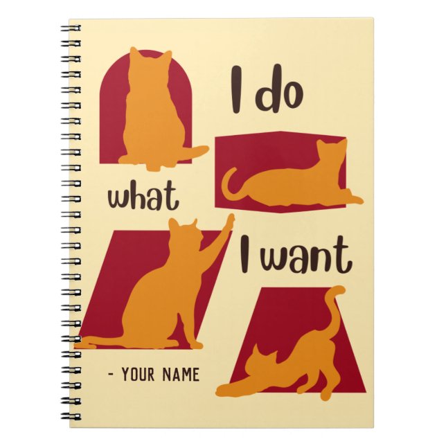 Caderno Espiral Notebook Gato Lover Encantado com Nome Personaliza (Frente)