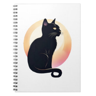 Caderno Espiral Notebook Gato Preto Foto Espiral