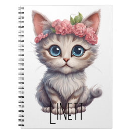 Caderno Espiral Notebook Gato Spiral Personalizado: Gracef