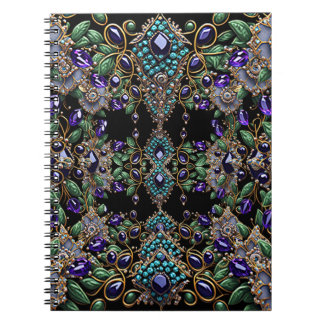 Caderno Espiral Notebook Gemstone Floral