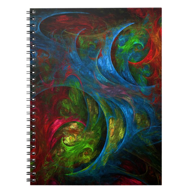 Caderno Espiral Notebook Genesis Blue Abstrato Art (Frente)