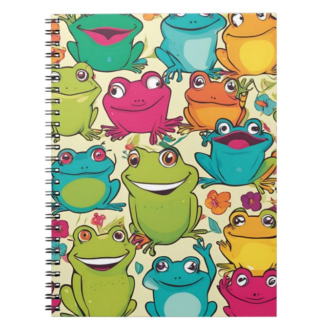 Caderno Espiral Notebook Geométrico Moderno - Bloco Negrito e Colo (Frente)