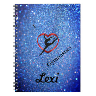 CADERNO ESPIRAL NOTEBOOK GINÁSTICO PERSONALIZADO DO BLUE SPARKLE