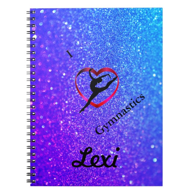 CADERNO ESPIRAL NOTEBOOK GINÁSTICO PERSONALIZADO DO GIRLS SPARKLE (Frente)
