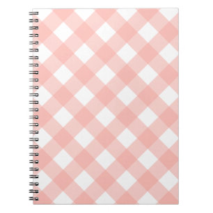 Caderno Espiral Notebook Gingham Rosa Suave