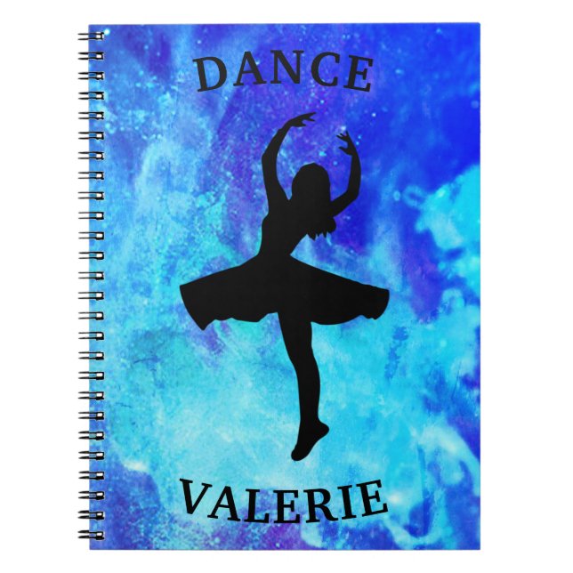 Caderno Espiral Notebook Girls Blue Galaxy Dance com nome (Frente)