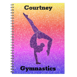 Caderno Espiral Notebook Girls Rainbow Glitter Gymnastics