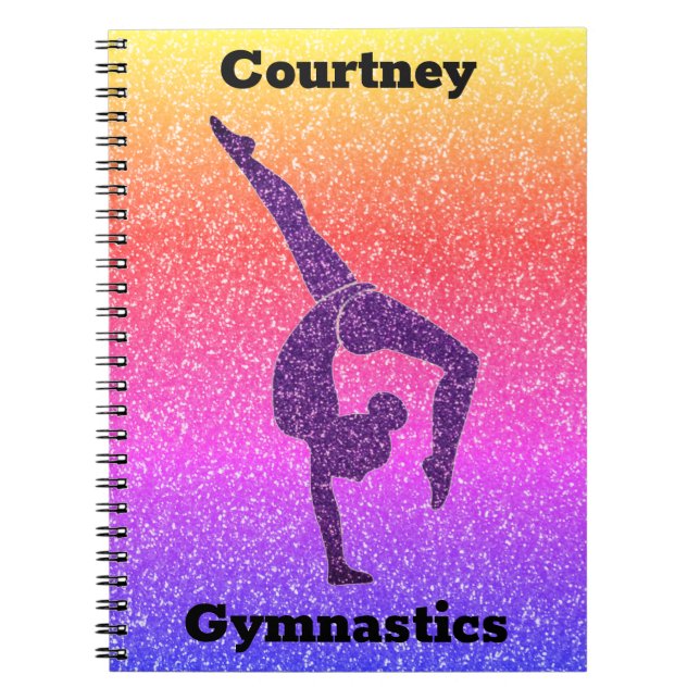 Caderno Espiral Notebook Girls Rainbow Glitter Gymnastics (Frente)