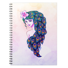 Caderno Espiral Notebook Glamorous Peacock Art Dreamy