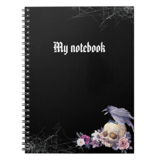 Caderno Espiral Notebook Gótico - Diário estético escuro