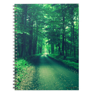 Caderno Espiral Notebook Green Road