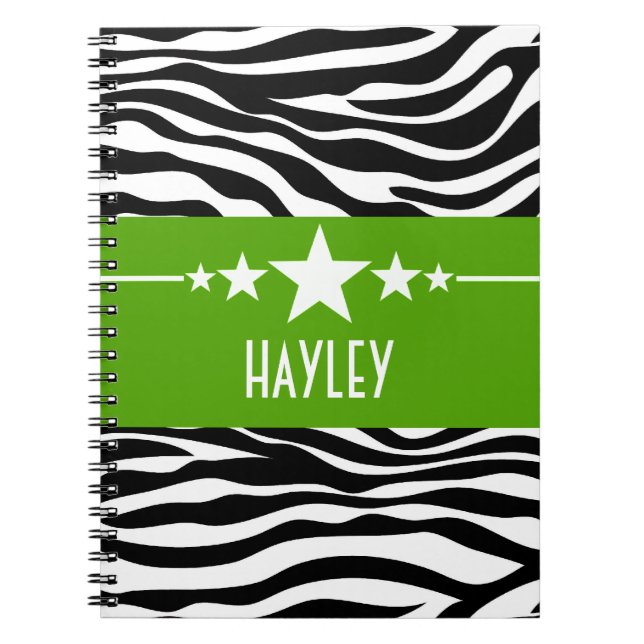 Caderno Espiral Notebook Green Sassy Star Zebra (Frente)
