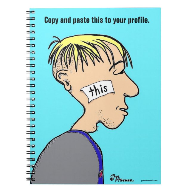 Caderno Espiral Notebook Green Weenii "Colar isso no seu perfil" (Frente)