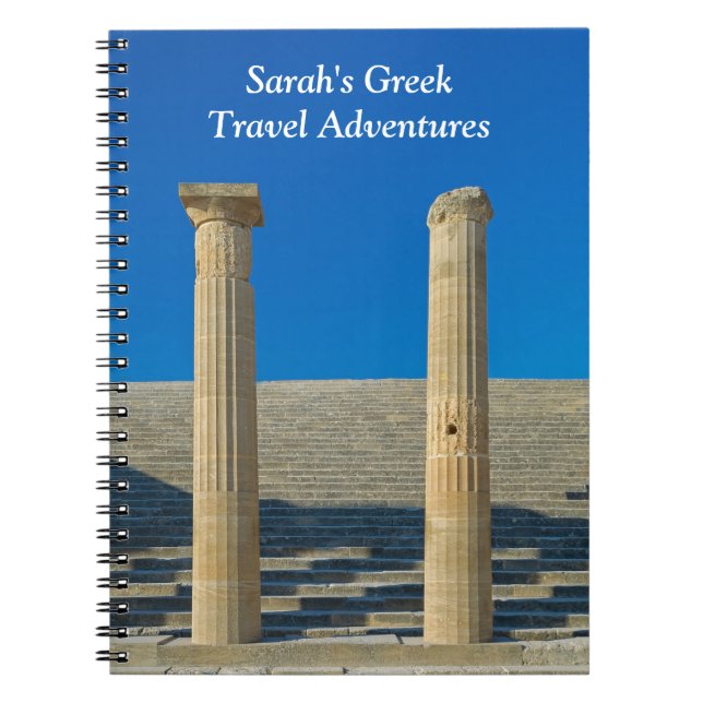 Caderno Espiral Notebook grego Viagem personalizado (Frente)