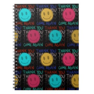 Caderno Espiral Notebook Grunge "Obrigado por vir novamente"