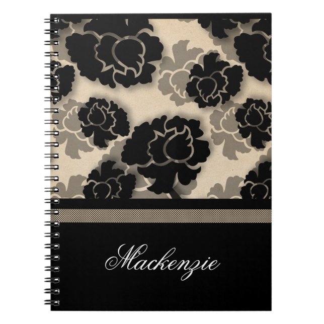 Caderno Espiral Notebook Grungy Floral Decadence, Marfim (Frente)