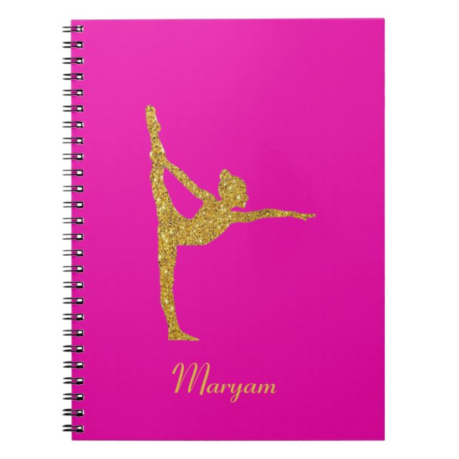 Caderno Espiral Notebook Gymnast Dourado Gymnast Pink (Frente)