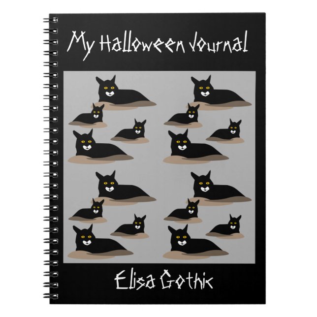Caderno Espiral Notebook Halloween Black Cats Spiral (Frente)