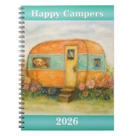 Caderno Espiral Notebook | Happy Campers Retro Travel Journal