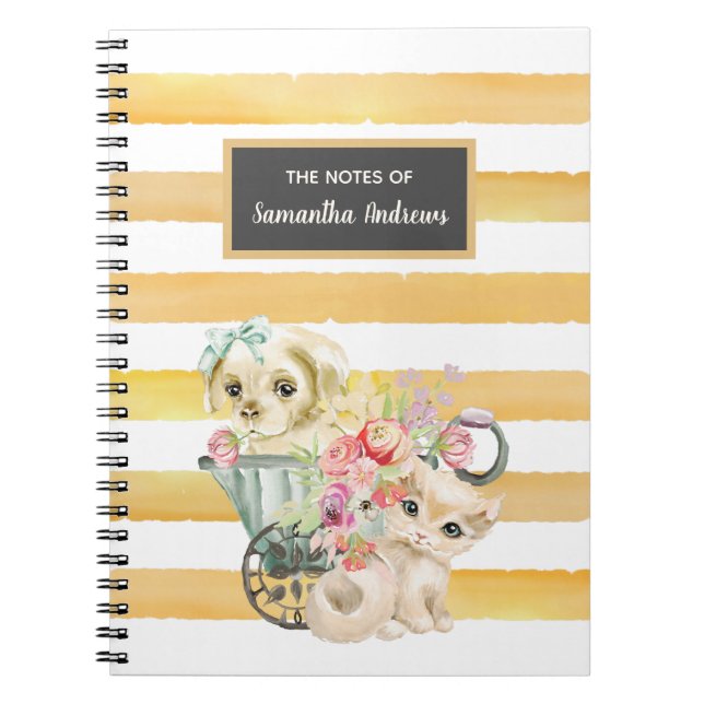 Caderno Espiral Notebook Happy Kitten e Dog (Frente)
