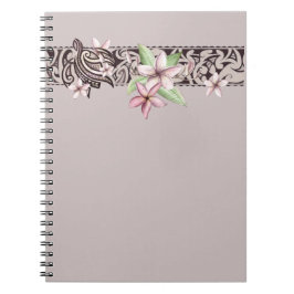 Caderno Espiral Notebook Hawaiian Honu and Plumeria