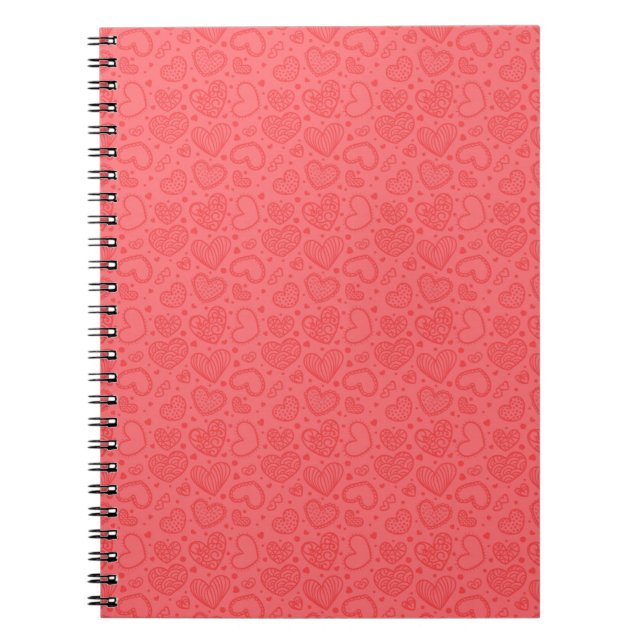 Caderno Espiral Notebook Hearts - Vermelho (Frente)