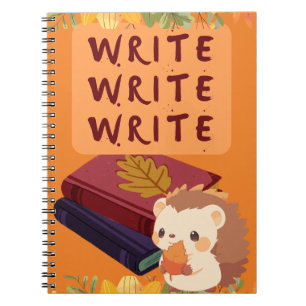Caderno Espiral Notebook Hedgehog Escrevendo para Escritores e Aut