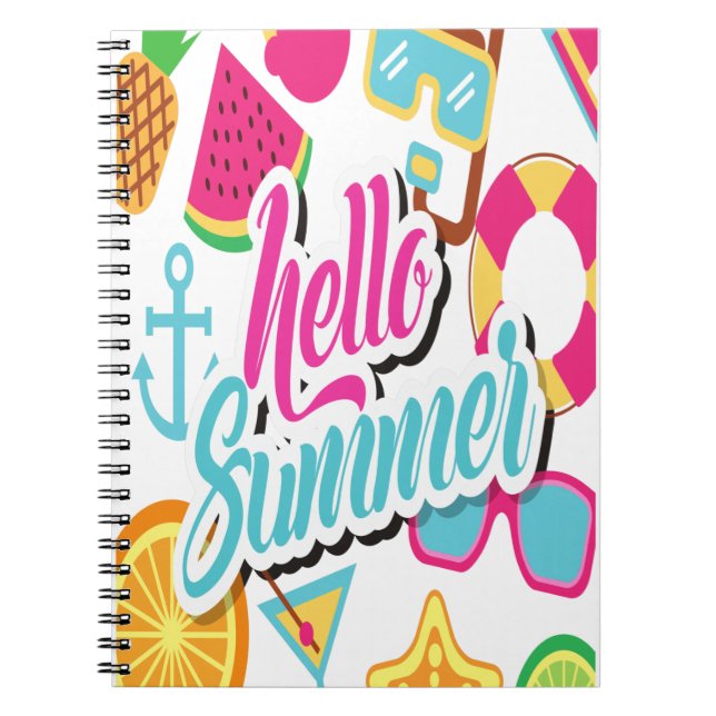 Caderno Espiral Notebook Hello Summer (Frente)