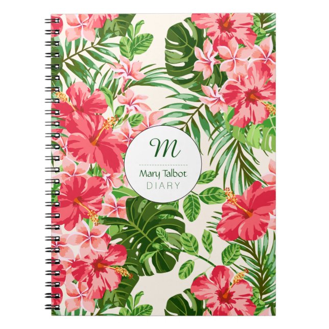 Caderno Espiral Notebook Hibiscus Flower Monograma S (Frente)